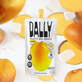 Dally fruity gel snack package with mangoes on a white background